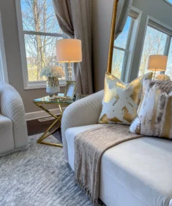 Inspire Me! Home Decor White Ceramic Vases With Gold Circle Design