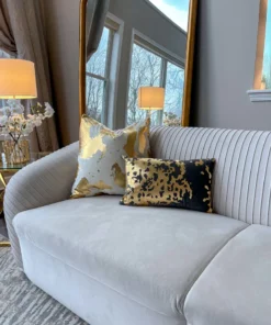 Cloud9d Elise Charcoal Gold Pillow - 20" X 20" PILLOWS, RUGS, & THROWS 13 Cloud9d Elise Charcoal Gold Pillow - 20