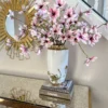 Inspire Me! Home Decor White & Gold Vase With White Floral Design
