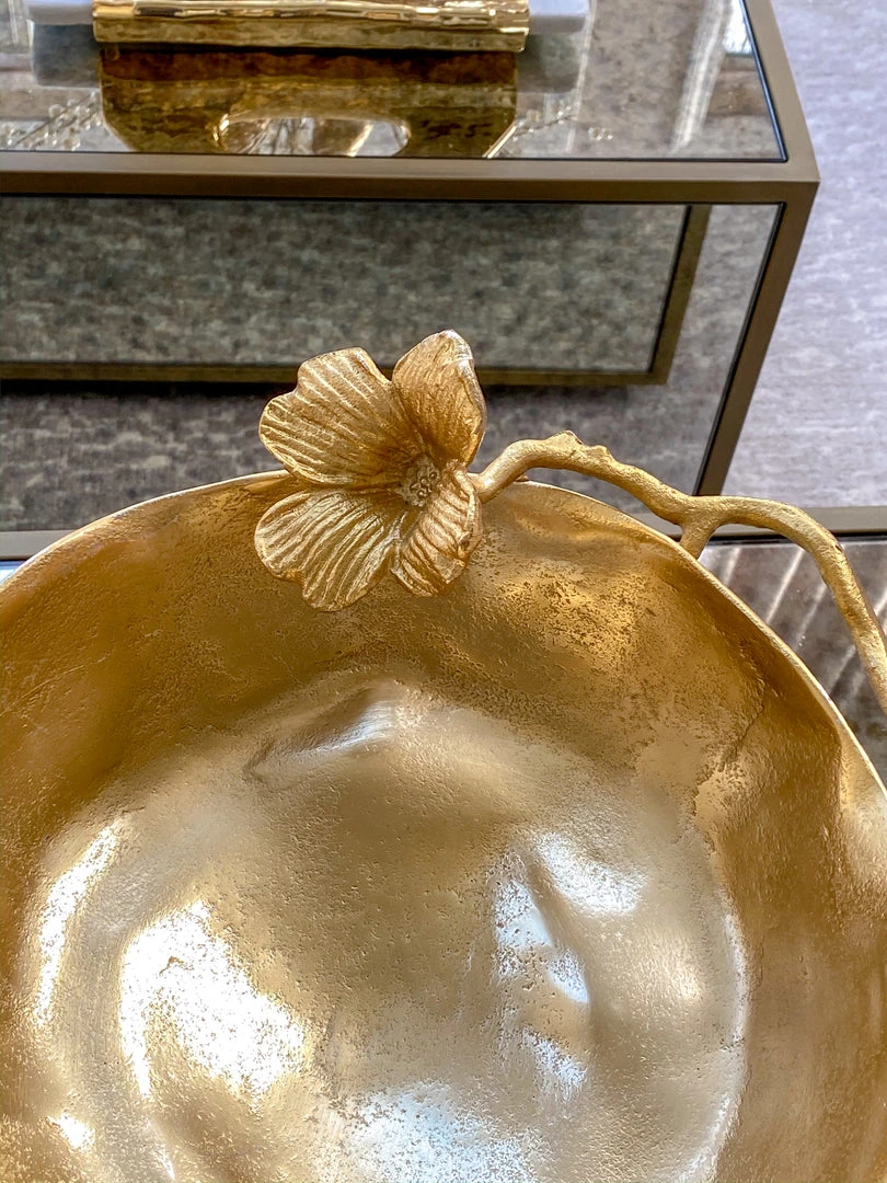 Inspire Me! Home Decor Gold Floral Bowl On Pedestal 6 Inspire Me! Home Decor Gold Floral Bowl On Pedestal