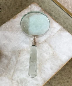Inspire Me! Home Decor Large Silver Magnifying Glass With Textured Glass Handle