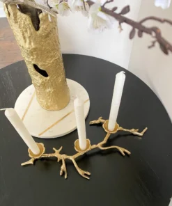 Inspire Me! Home Decor Gold Branch Triple Candle Holder