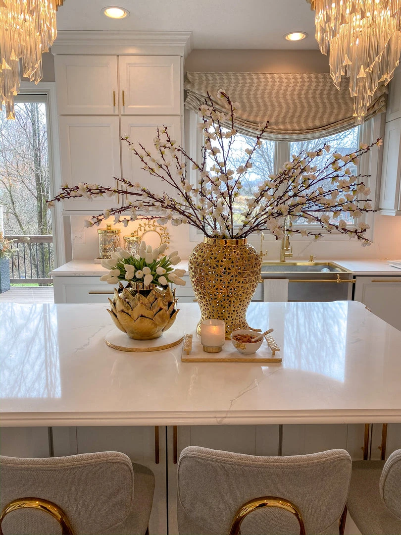 Inspire Me! Home Decor Gold Edged Round Marble Tray 5 Inspire Me! Home Decor Gold Edged Round Marble Tray