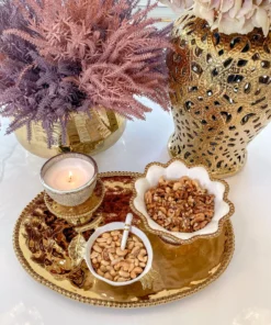 Inspire Me! Home Decor Gold Oval Beaded Platter 11 Inspire Me! Home Decor Gold Oval Beaded Platter