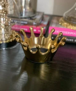Inspire Me! Home Decor Gold Crown Candle Holder