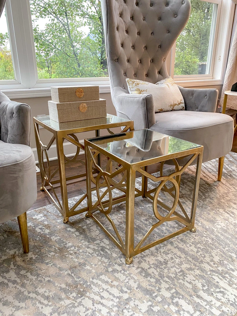 Inspire Me! Home Decor Square Mirror Top Nesting Side Tables Set Of 2 4 Inspire Me! Home Decor Square Mirror Top Nesting Side Tables Set Of 2