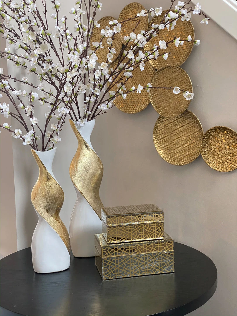 Inspire Me! Home Decor Mirror Gold Geometric Pattern Boxes (Set Of 2) 5 Inspire Me! Home Decor Mirror Gold Geometric Pattern Boxes (Set Of 2)