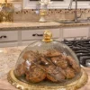 Inspire Me! Home Decor Gold Bordered Glass Cake Dome