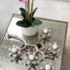 Inspire Me! Home Decor Silver Flower Branch 5 Tealight Candle Holder 2 Inspire Me! Home Decor Silver Flower Branch 5 Tealight Candle Holder