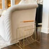 Inspire Me! Home Decor Gold Magazine Rack With Wooden Handle