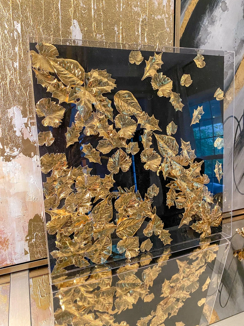 Inspire Me! Home Decor Black And Metallic Gold Leaf Shadow Box Wall Art 3 Inspire Me! Home Decor Black And Metallic Gold Leaf Shadow Box Wall Art