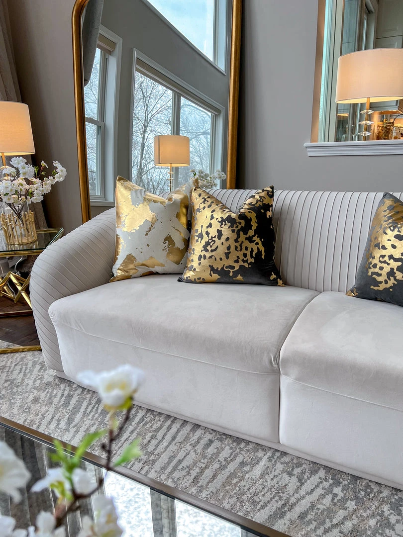 Cloud9d Elise Charcoal Gold Pillow - 20" X 20" PILLOWS, RUGS, & THROWS 5 Cloud9d Elise Charcoal Gold Pillow - 20" X 20" PILLOWS, RUGS, & THROWS