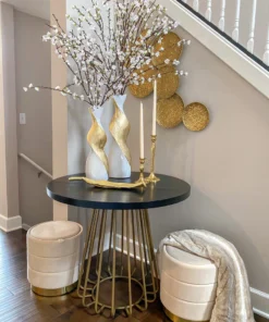 Inspire Me! Home Decor Gold And White Twisted Vase (2 Sizes) 21 Inspire Me! Home Decor Gold And White Twisted Vase (2 Sizes)