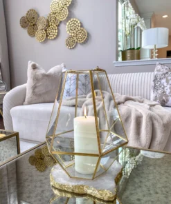 Inspire Me! Home Decor Gold And Glass Lantern