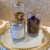 Inspire Me! Home Decor Hammered Glass Canister W/ Gold Bird Lid ( 3 Sizes Available) 1 Inspire Me! Home Decor Hammered Glass Canister W/ Gold Bird Lid ( 3 Sizes Available)