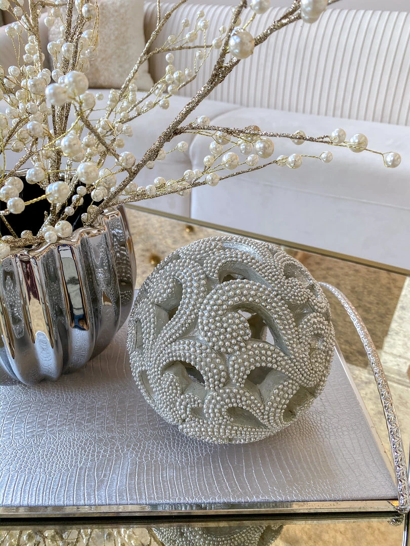 Inspire Me! Home Decor Champagne Detailed Orb 4 Inspire Me! Home Decor Champagne Detailed Orb