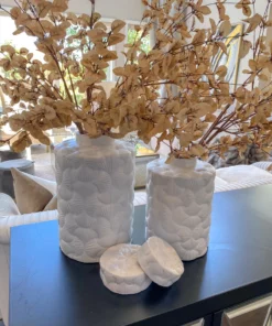 Inspire Me! Home Decor Jars Patterned White Jar With Lid (2 Sizes)