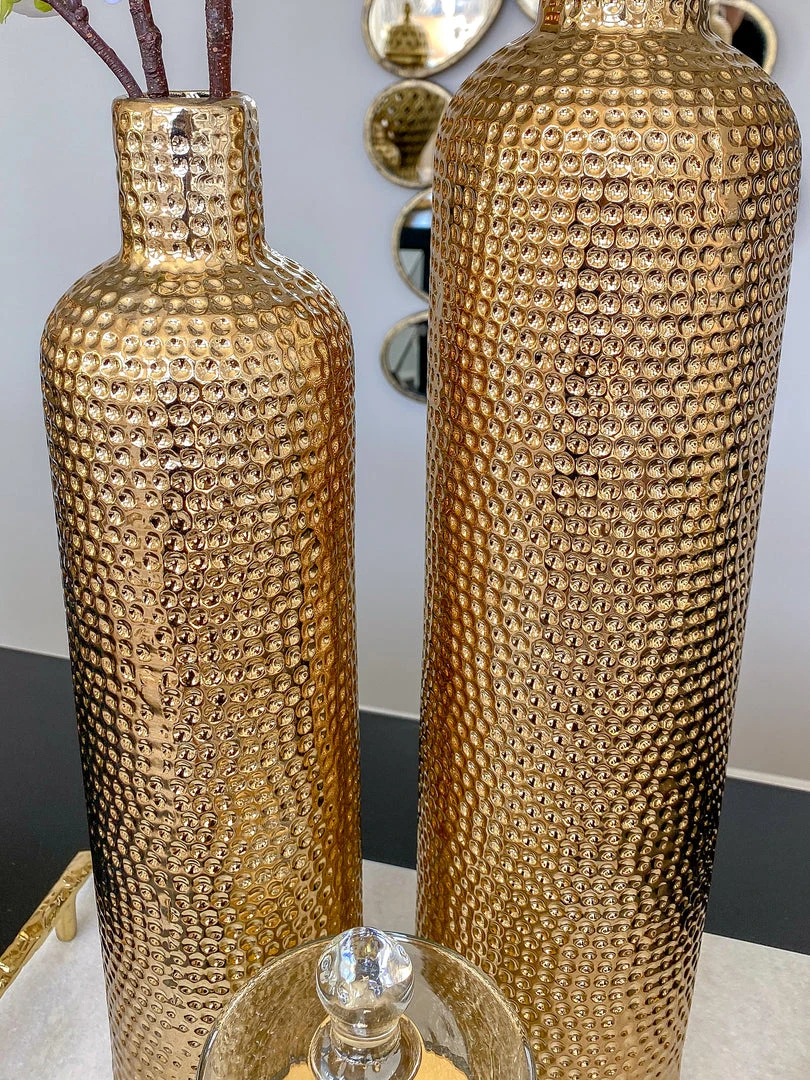 Inspire Me! Home Decor Gold Textured Ceramic Bottle Vases (2 Sizes) 7 Inspire Me! Home Decor Gold Textured Ceramic Bottle Vases (2 Sizes)