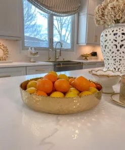 Inspire Me! Home Decor X-Large Textured Gold Shallow Bowl 15 Inspire Me! Home Decor X-Large Textured Gold Shallow Bowl