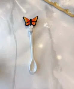 Inspire Me! Home Decor White Stir Spoon W/ Monarch Butterfly Topper KITCHEN 8 Inspire Me! Home Decor White Stir Spoon W/ Monarch Butterfly Topper KITCHEN