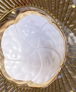 Inspire Me! Home Decor Gold Edge Flower Bowl 9 Inspire Me! Home Decor Gold Edge Flower Bowl