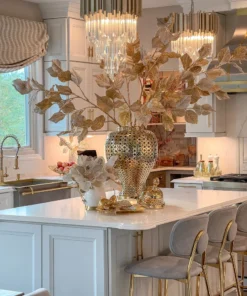 Inspire Me! Home Decor Extra Tall Gold Leaf Stem With Faux Snow 9 Inspire Me! Home Decor Extra Tall Gold Leaf Stem With Faux Snow