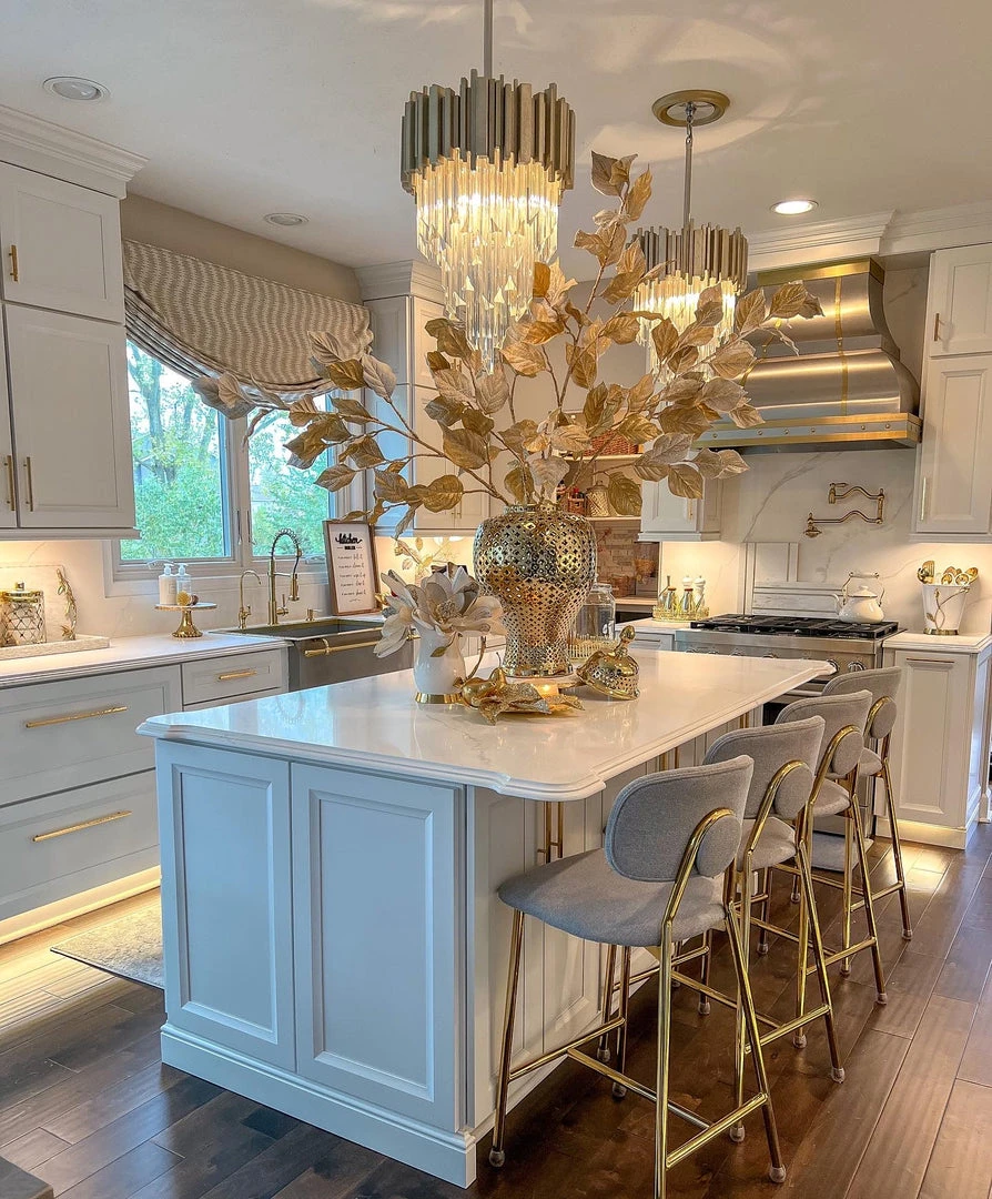 Inspire Me! Home Decor Extra Tall Gold Leaf Stem With Faux Snow 3 Inspire Me! Home Decor Extra Tall Gold Leaf Stem With Faux Snow