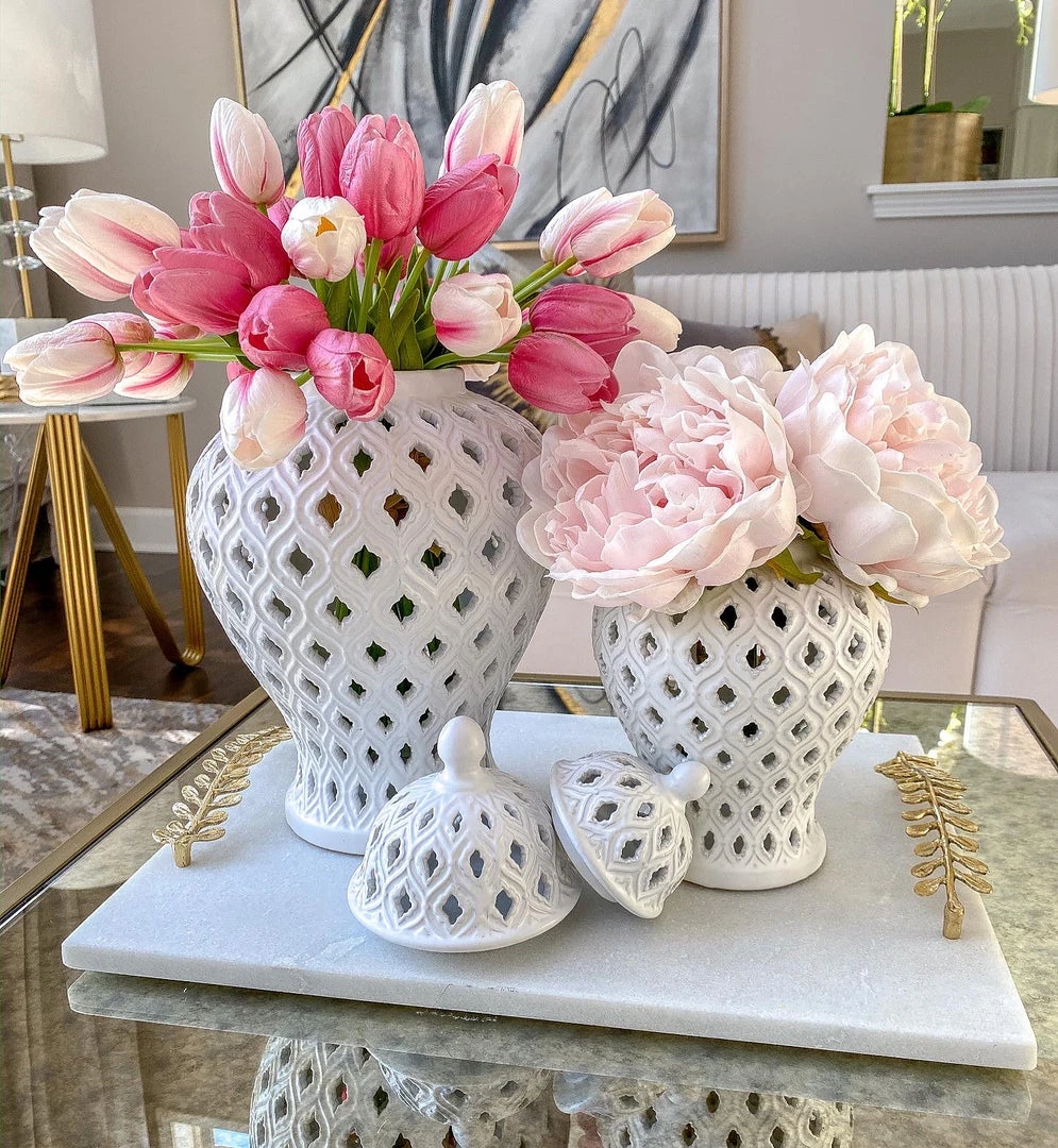 Inspire Me! Home Decor Extra Mini/Miniature White Ginger Jar 4 Inspire Me! Home Decor Extra Mini/Miniature White Ginger Jar