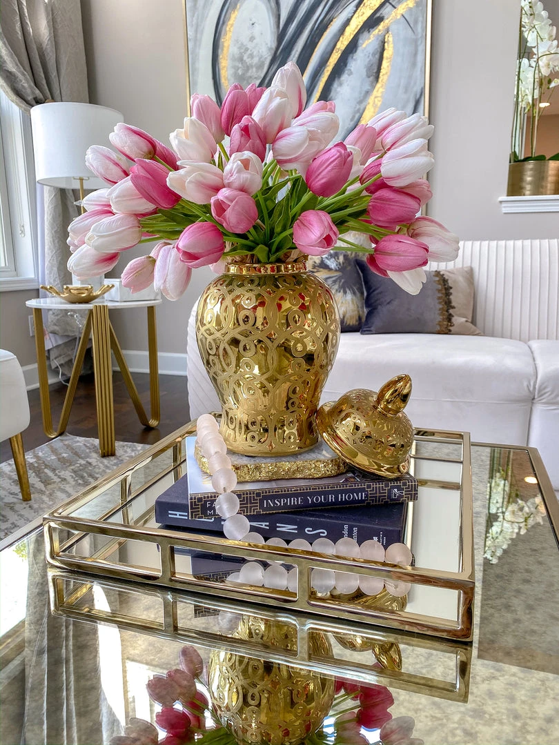 Inspire Me! Home Decor Gold Patterned Mini/Miniature Ginger Jar 7 Inspire Me! Home Decor Gold Patterned Mini/Miniature Ginger Jar