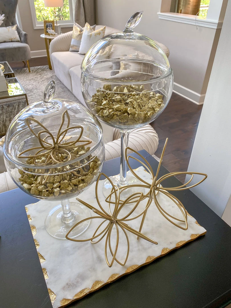 Inspire Me! Home Decor Gold Abstract Floral Tabletop Decor (3 Sizes) 3 Inspire Me! Home Decor Gold Abstract Floral Tabletop Decor (3 Sizes)