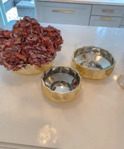 Inspire Me! Home Decor Champagne Textured Ceramic Bowls (3 Sizes)