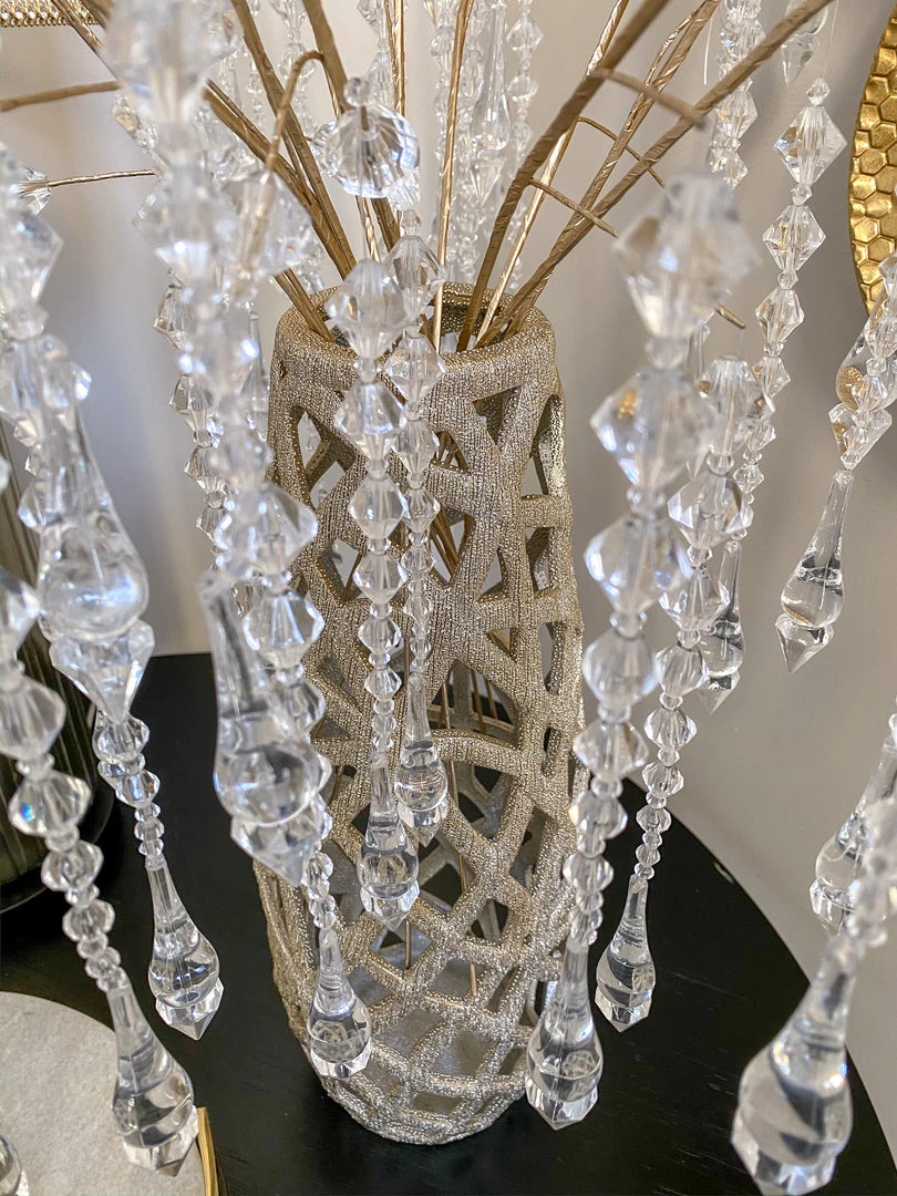 Inspire Me! Home Decor Champagne Ceramic Cut-Out Vase 4 Inspire Me! Home Decor Champagne Ceramic Cut-Out Vase