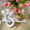 Inspire Me! Home Decor White Marble Tray With Gold Textured Handles And Edge 1 Inspire Me! Home Decor White Marble Tray With Gold Textured Handles And Edge