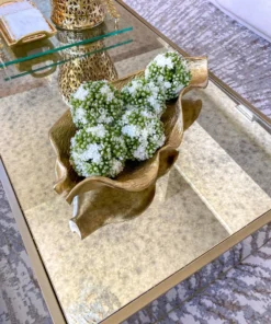 Inspire Me! Home Decor Gold Oblong Leaf Tray