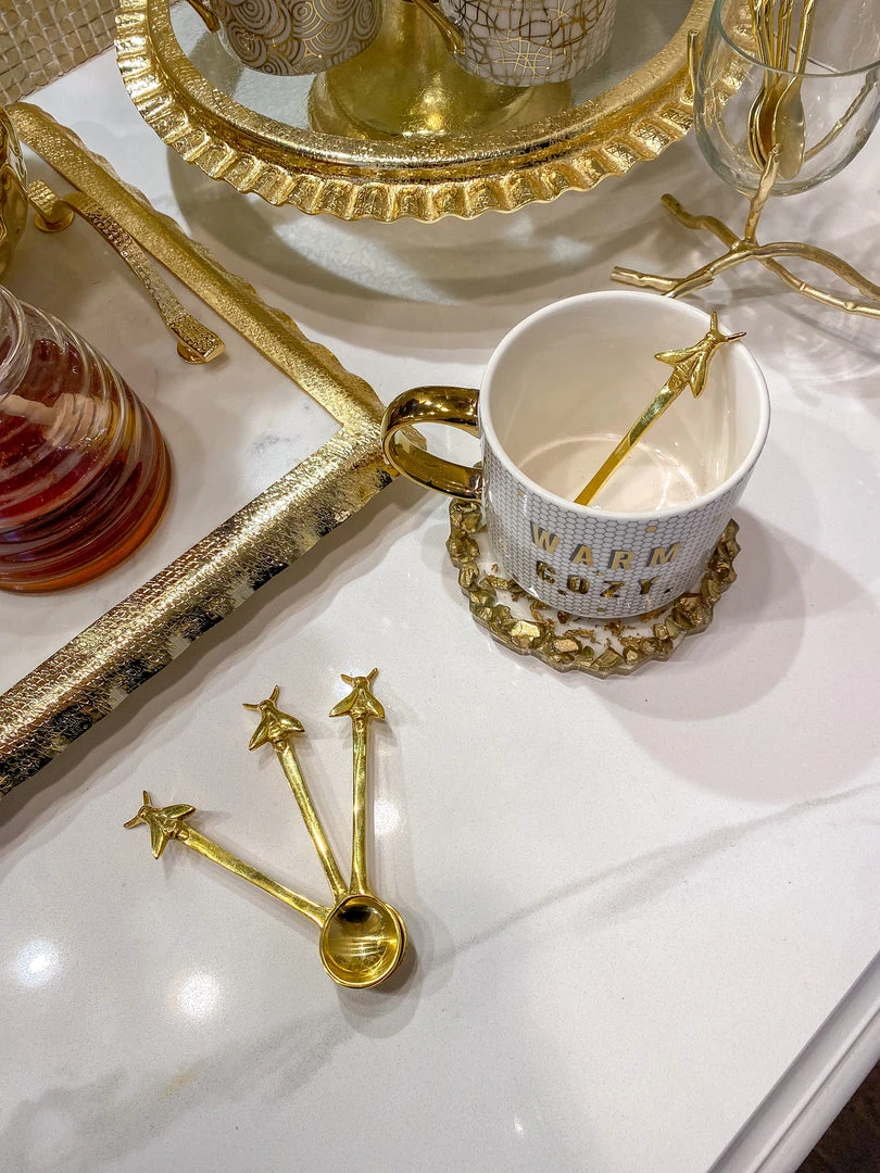 Inspire Me! Home Decor Gold Bee Tea Spoon 4 Inspire Me! Home Decor Gold Bee Tea Spoon