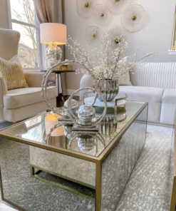 Inspire Me! Home Decor Silver Modern Handle Round Marble Tray