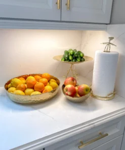 Inspire Me! Home Decor X-Large Textured Gold Shallow Bowl