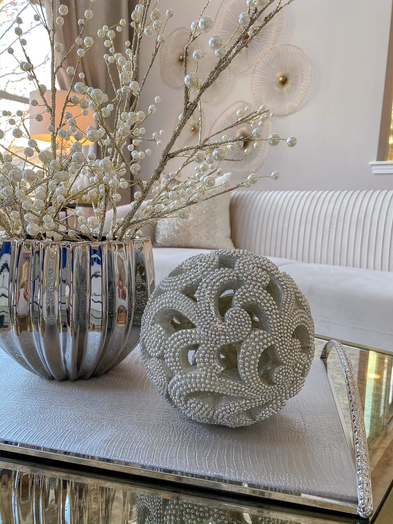 Inspire Me! Home Decor Champagne Detailed Orb 3 Inspire Me! Home Decor Champagne Detailed Orb