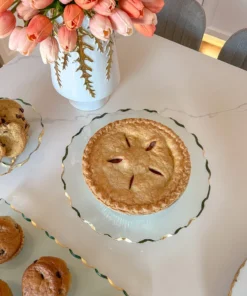 Inspire Me! Home Decor Stacked Glass Cake Stand With Textured Gold Rim (2 Sizes ) 21 Inspire Me! Home Decor Stacked Glass Cake Stand With Textured Gold Rim (2 Sizes )