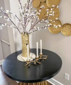 Inspire Me! Home Decor Gold Metal Tree Trunk Vase With Silver Bird