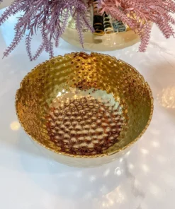Inspire Me! Home Decor Hammered Porcelain Gold Bowl (2 Sizes) 16 Inspire Me! Home Decor Hammered Porcelain Gold Bowl (2 Sizes)