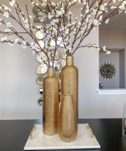 Inspire Me! Home Decor Gold Textured Ceramic Bottle Vases (2 Sizes) 9 Inspire Me! Home Decor Gold Textured Ceramic Bottle Vases (2 Sizes)
