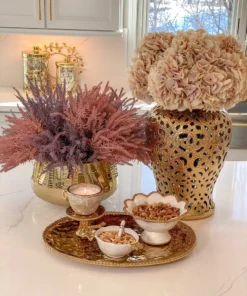 Inspire Me! Home Decor Gold Oval Beaded Platter 12 Inspire Me! Home Decor Gold Oval Beaded Platter