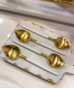 Inspire Me! Home Decor Gold Spoons With White Handle (Set Of 4)