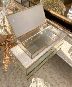 Inspire Me! Home Decor Glass Box Set With White Glitter Top (Set Of 2) 8 Inspire Me! Home Decor Glass Box Set With White Glitter Top (Set Of 2)