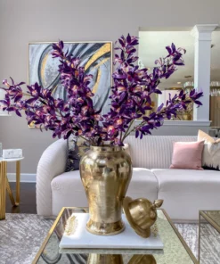 Inspire Me! Home Decor Deep Purple Dendrobium Orchid Stem