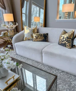 Cloud9d Elise Charcoal Gold Pillow - 14" X 20" PILLOWS, RUGS, & THROWS 8 Cloud9d Elise Charcoal Gold Pillow - 14