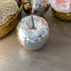 Inspire Me! Home Decor Shiny Hammered Silver Ceramic Apple 1 Inspire Me! Home Decor Shiny Hammered Silver Ceramic Apple