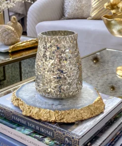 Inspire Me! Home Decor Metallic Gold Edge Agate Trivet 12 Inspire Me! Home Decor Metallic Gold Edge Agate Trivet