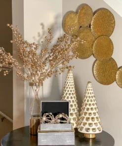 Inspire Me! Home Decor Gold And Silver Glitter Berry Stem